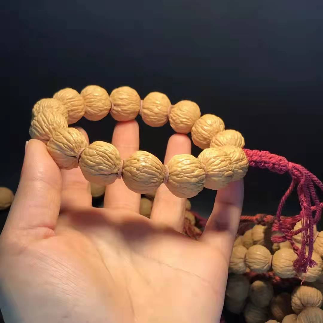 土豪猴头凤羽猴头核桃单圈文玩猴头108长串猴头手串 大量批发