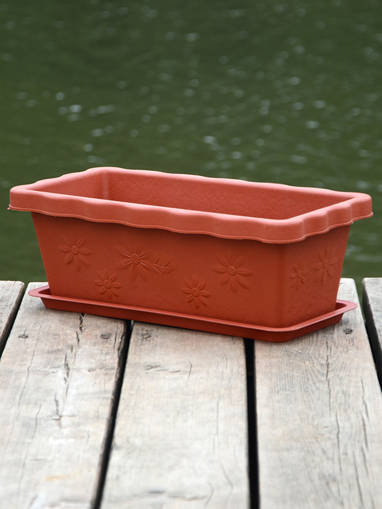 塑料花盆栽大号阳台长方形加厚多肉长条带托盘植物种菜盆育苗花槽