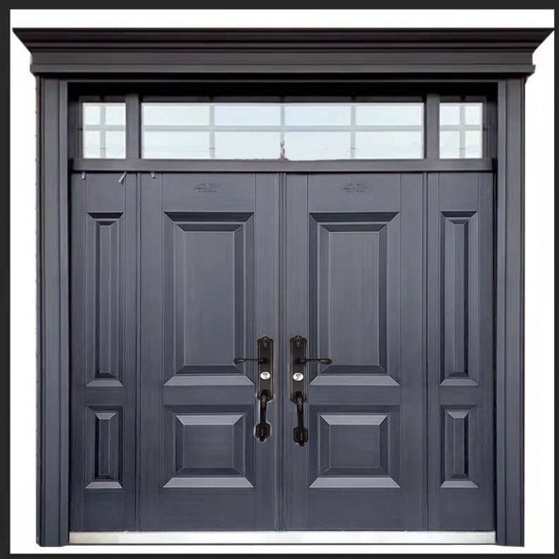 别墅入户门大门农村自建房双开门新款锌合金外门进户门四开独立站