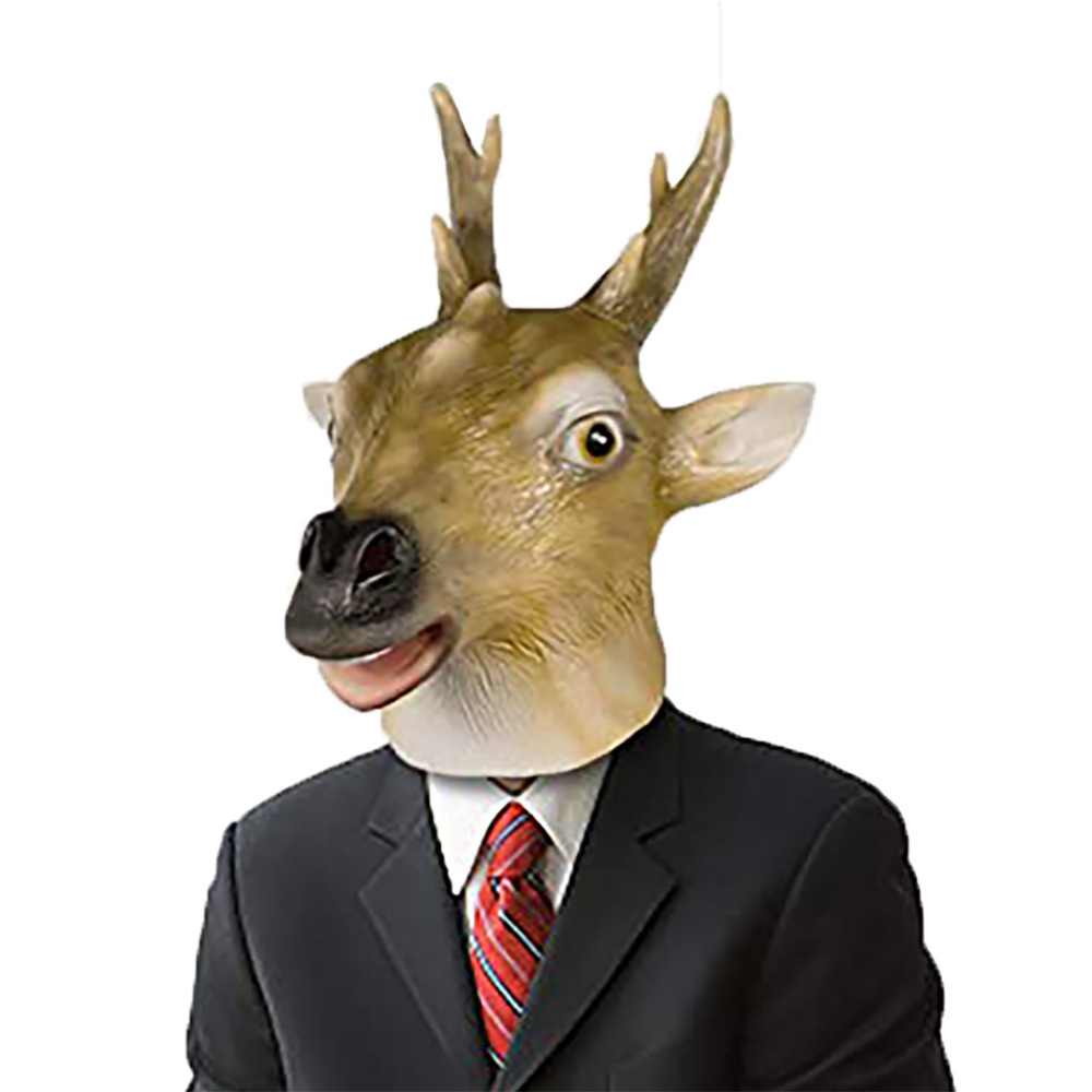 梅花鹿动物面具斑点鹿长颈鹿头套圣诞节麋鹿面具抖音舞会表演道具
