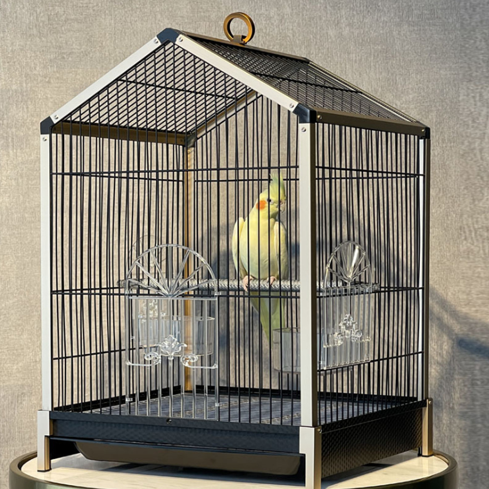 厂家直营运输八哥观赏鸟笼铝合金边框鹦鹉笼可拆卸易清洁家用鸟窝