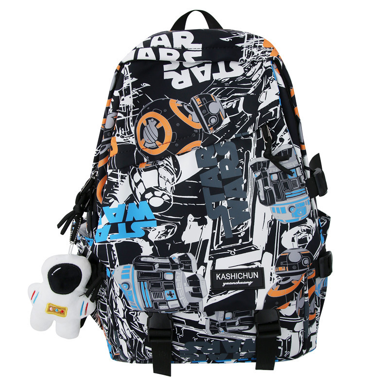 Schoolbag Female Junior High School Student High School Student 2022 New Boys College Student Ins Trendy Cool Graffiti Backpack Backpack