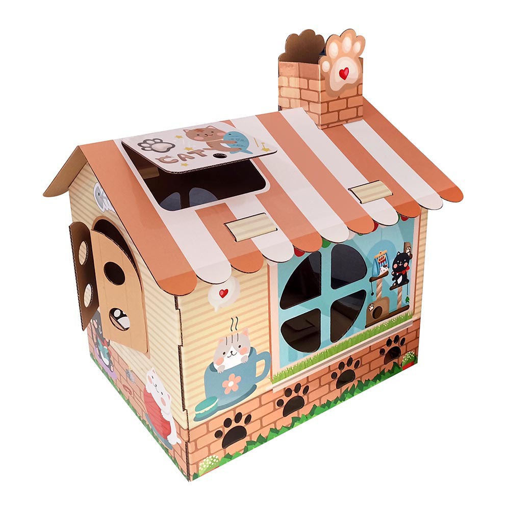 纸猫屋瓦楞猫窝屋纸箱 猫咪小狗宠物箱 瓦楞纸猫抓板猫房子定制