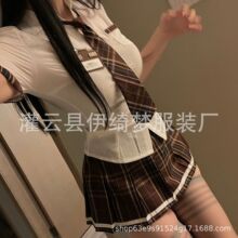 情趣内衣JK制服性感学生cos制服诱惑夏季超短裙搭百褶裙格子套装