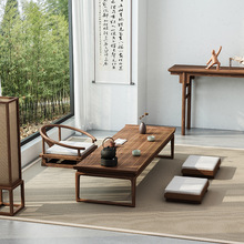 新中式榻榻米茶桌地台桌茶几小矮桌炕桌实木老榆木禅意日式飘窗桌