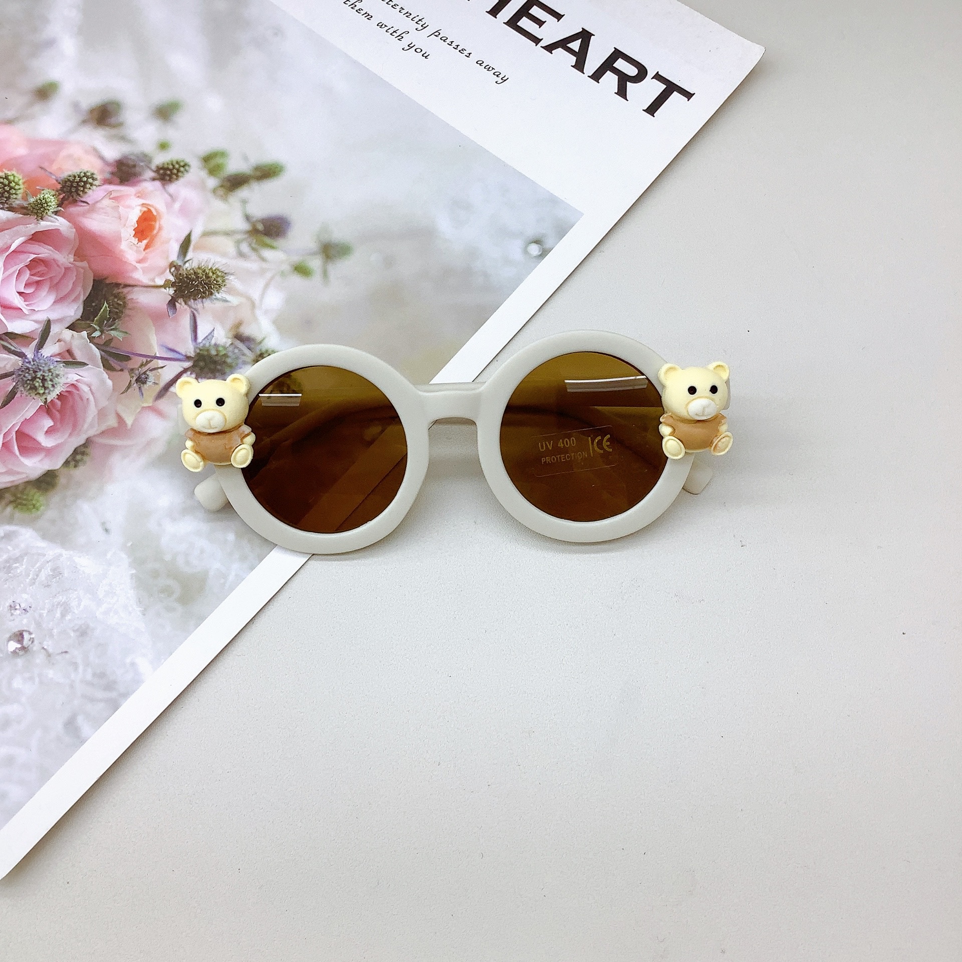 DIY Cute Kids Sunglasses Fashion Boys and Girls Bear Baby Sunglasses Sun Protection Sun Shade UV Protection Sunglasses