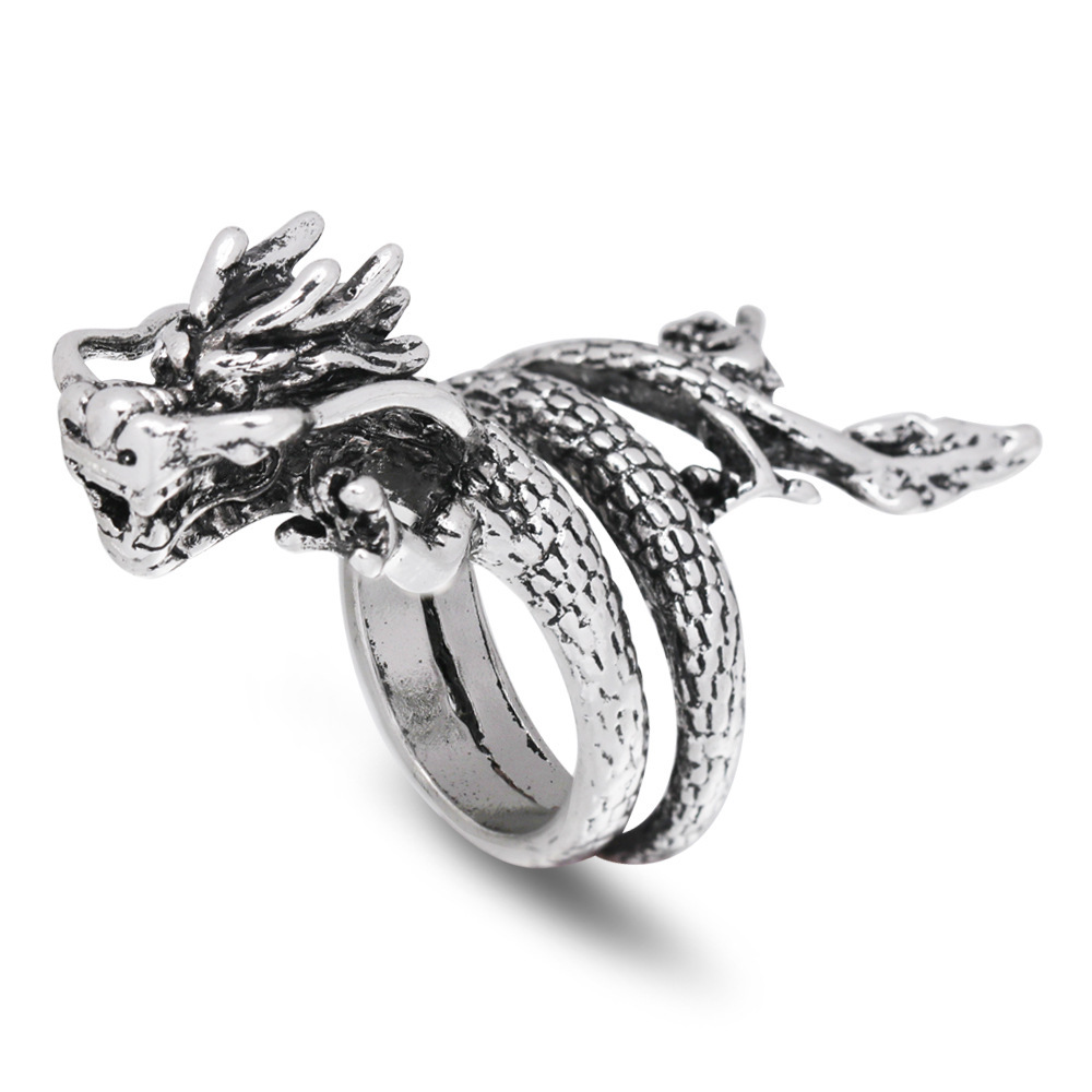 复古饰品欧美时尚潮流霸气盘龙男士戒指龙头指环配饰厂家直销