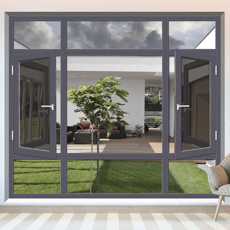 定制108断桥窗纱一体平开窗 中空钢化玻璃 卧室封阳台铝合金门窗