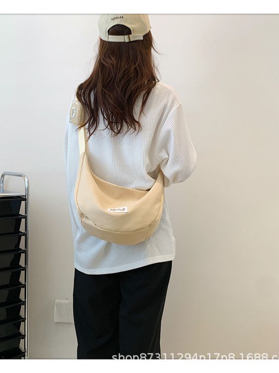 Macaron Crossbody Bag Women's Summer Special-Interest Design New Moon Bag All-Match Dopamine Bag Nylon Cloth Dumpling Bag