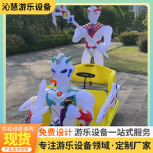 充气电瓶车卡通儿童充气玩具车广场游乐园摆摊游乐设备厂家批发