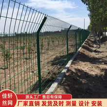 青岛桃型柱护栏网 双边丝隔离圈地护栏网 绿化带公园园林防护网