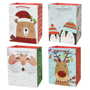 新款圣诞节礼品袋撒粉工艺纸袋手提袋节日包装袋批发-阿里巴巴