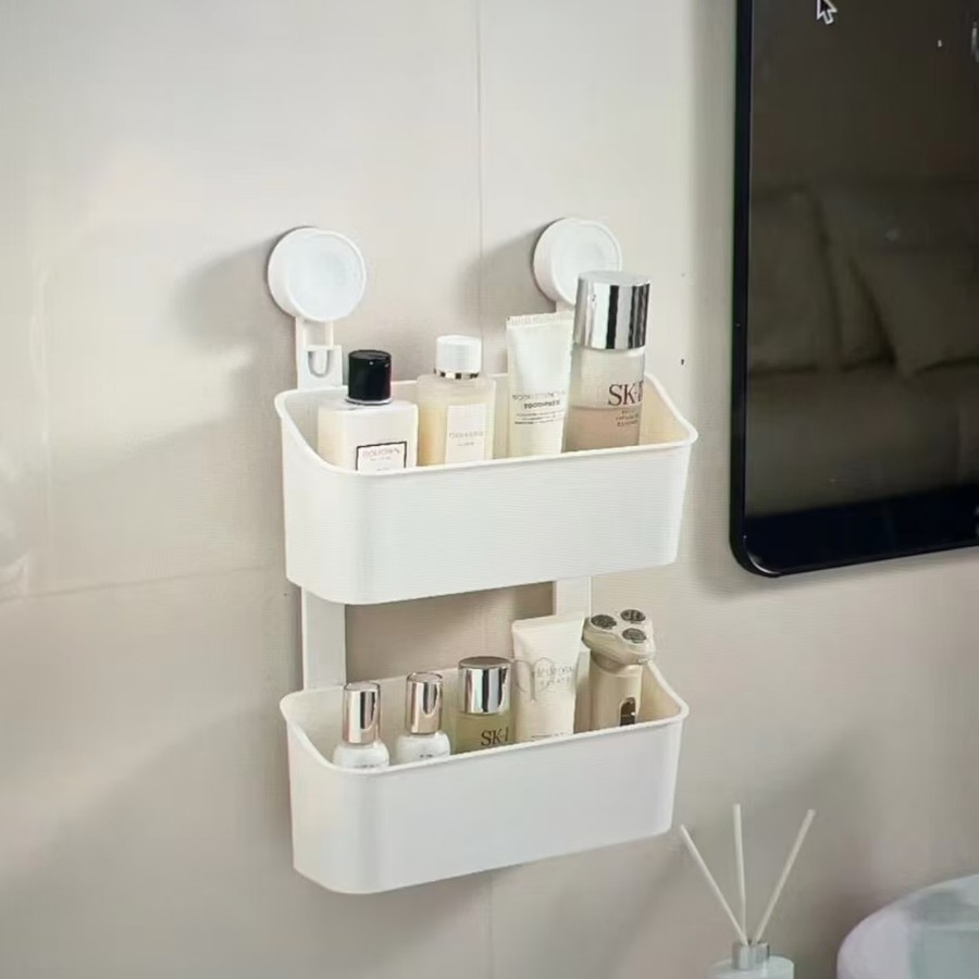 storage rack seamless mini storage box punch-free installation kitchen wall-mounted makeup skin care household plastic