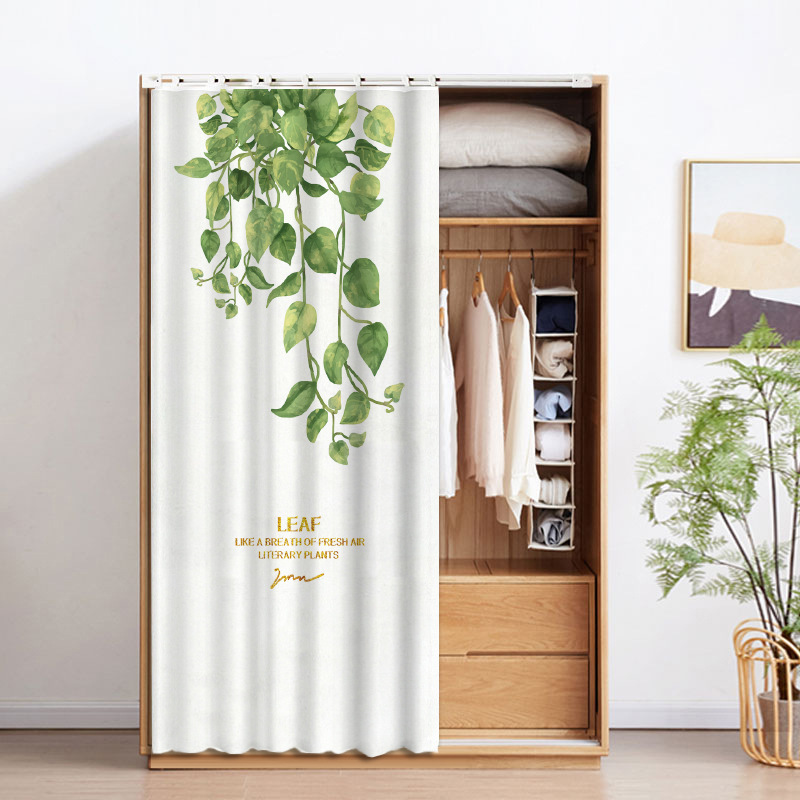 衣帽间防尘帘衣柜遮挡开放式柜子装饰拉帘滑轨式门帘书货架遮丑布