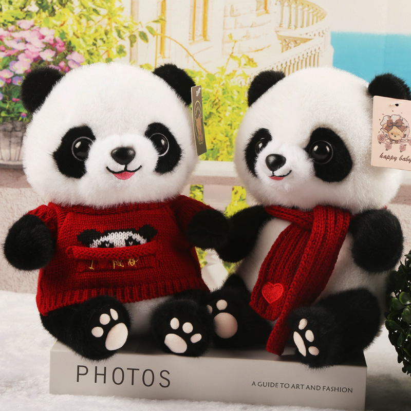 网红背包小熊猫玩偶四川旅游纪念品公仔熊猫龙龙大号毛绒玩具批发