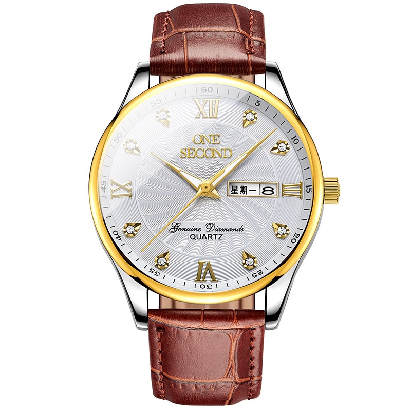 one second一秒手表 现货可加工定制oem定制同款 真皮表带加工