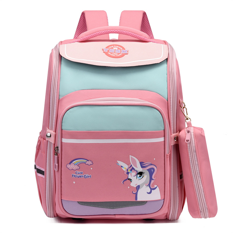 Primary School Student Schoolbag Girl and Boy Large Capacity Cartoon Dinosaur Unicorn 2023 Children Backpack Wholesale Cross-Border