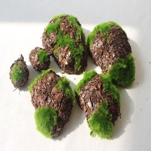 仿真假青苔苔藓石头拍摄道具  绿色毛石头 假苔藓石 微景观生态瓶