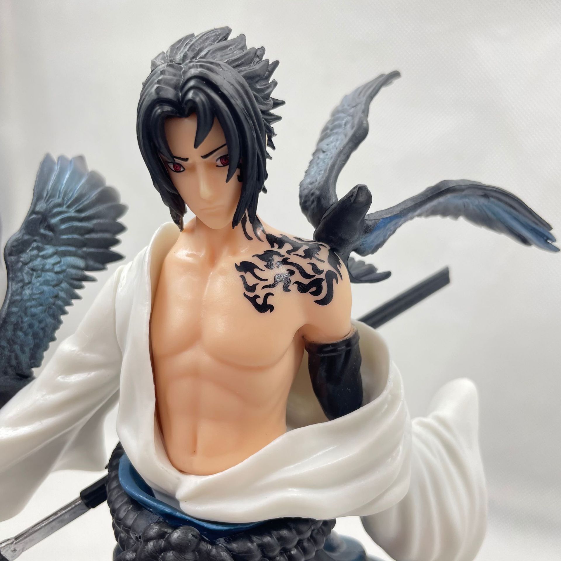 火影忍者乌鸦咒印纹身佐助手办组立站姿树桩宇智波佐助动漫模型