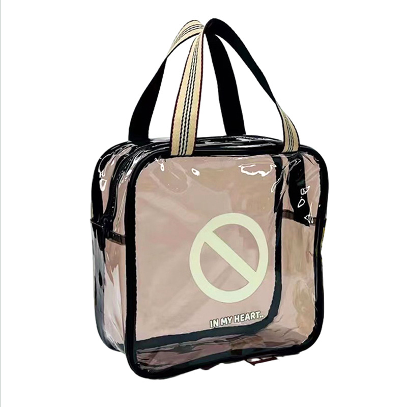 Transparent Cosmetic Bag Portable Transparent Cosmetic Bag Semi-Shaped Large Capacity Cosmetic Bag Beach Wash Bag in Stock