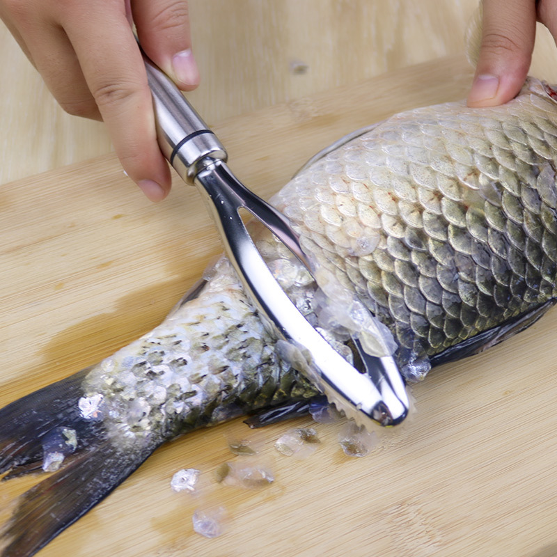 刮鱼鳞器鱼工具鱼鳞刨刮鳞器家用鱼刷不锈钢金属打麟去鱼鳞神器