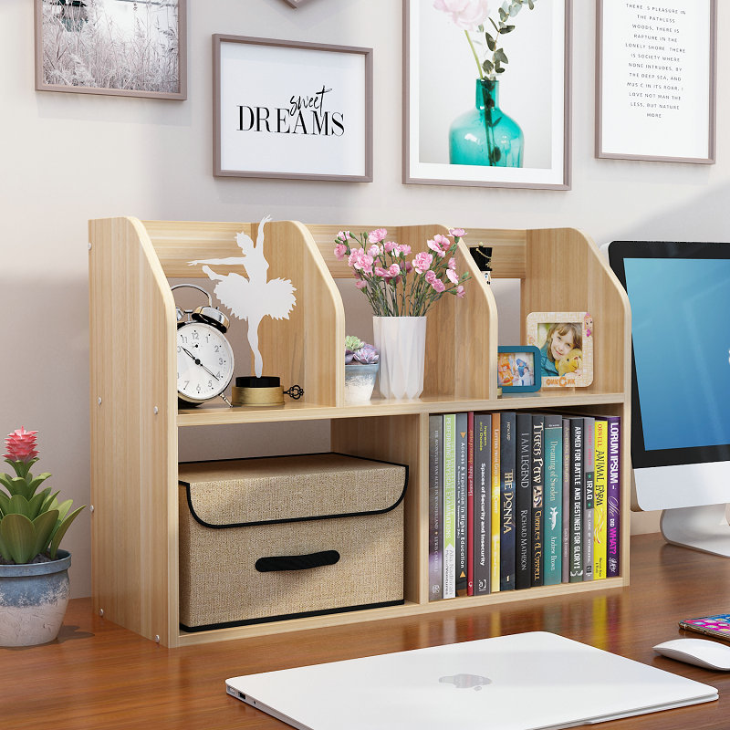 桌面书架书桌学生桌上收纳办公室置物架书柜家用书台简易儿童宿舍