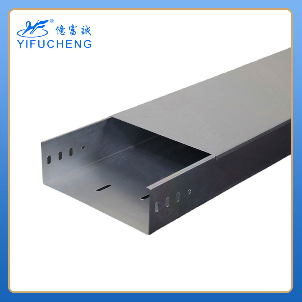 亿富诚镀锌线槽 金属铁皮走线槽 电缆布线设备水电隔板弱电桥架