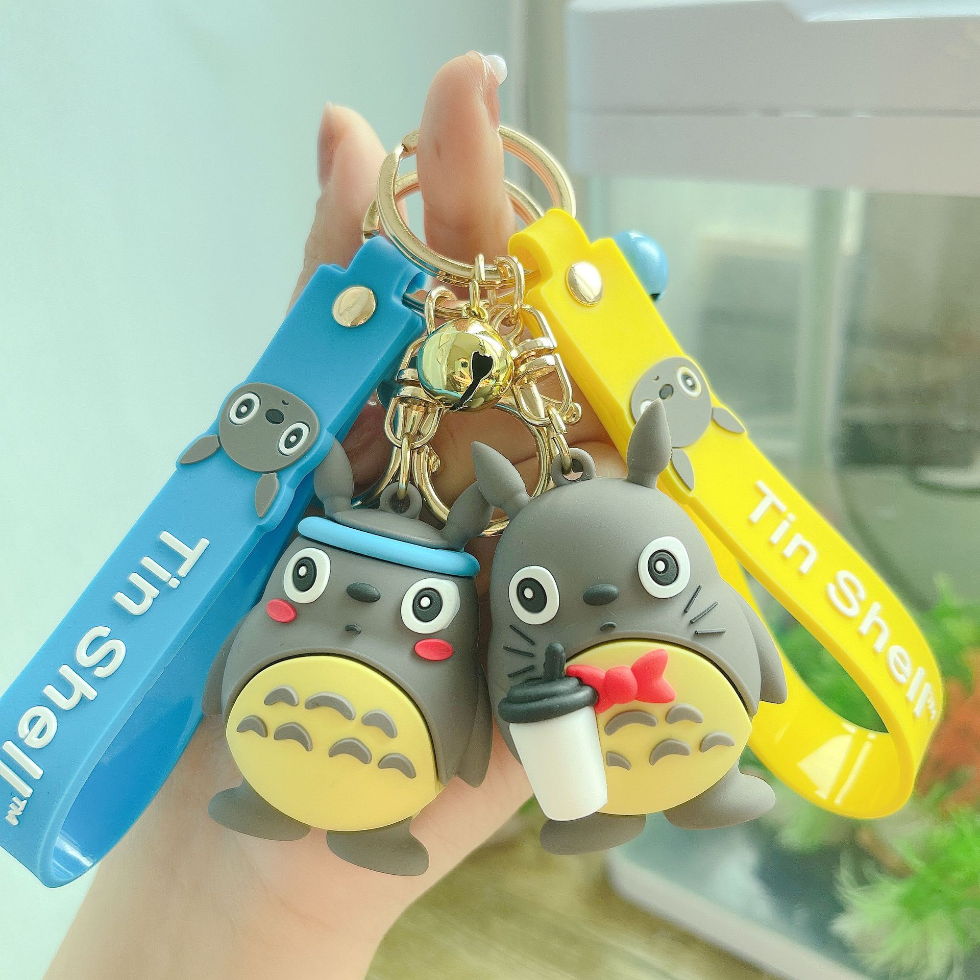 可爱动漫龙猫钥匙扣 卡通pvc书包汽车钥匙链圈挂件地摊小礼物批发