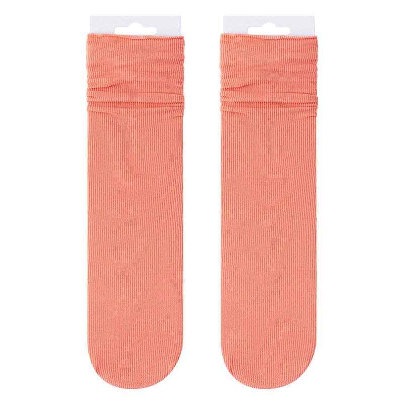 Ice Socks Women's Spring and Summer Velvet Bunching Socks Mid-Calf Socks Pure White Long Jk Socks Ins Fashion Socks Wholesale