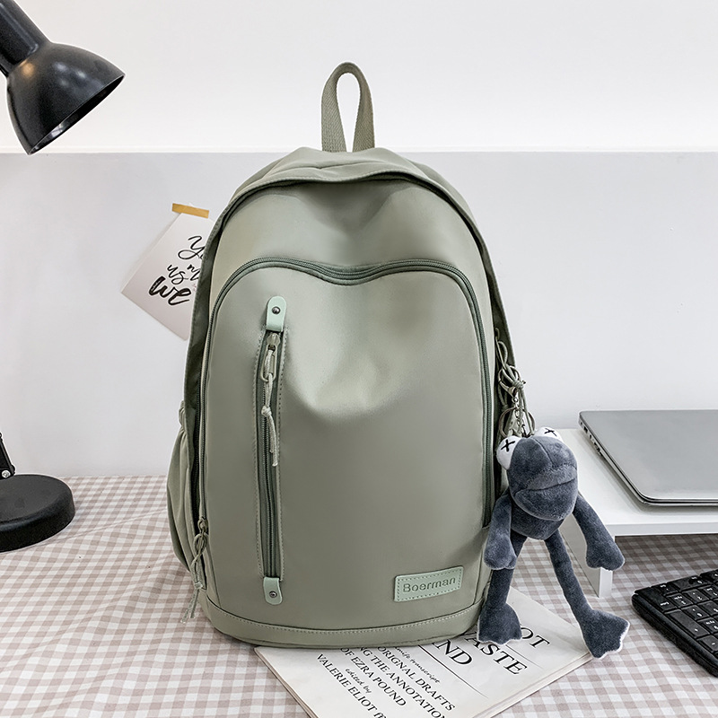 New Japanese Schoolbag Female College Students Simple Backpack Korean Junior High School Students Solid Color Backpack Female High School Students