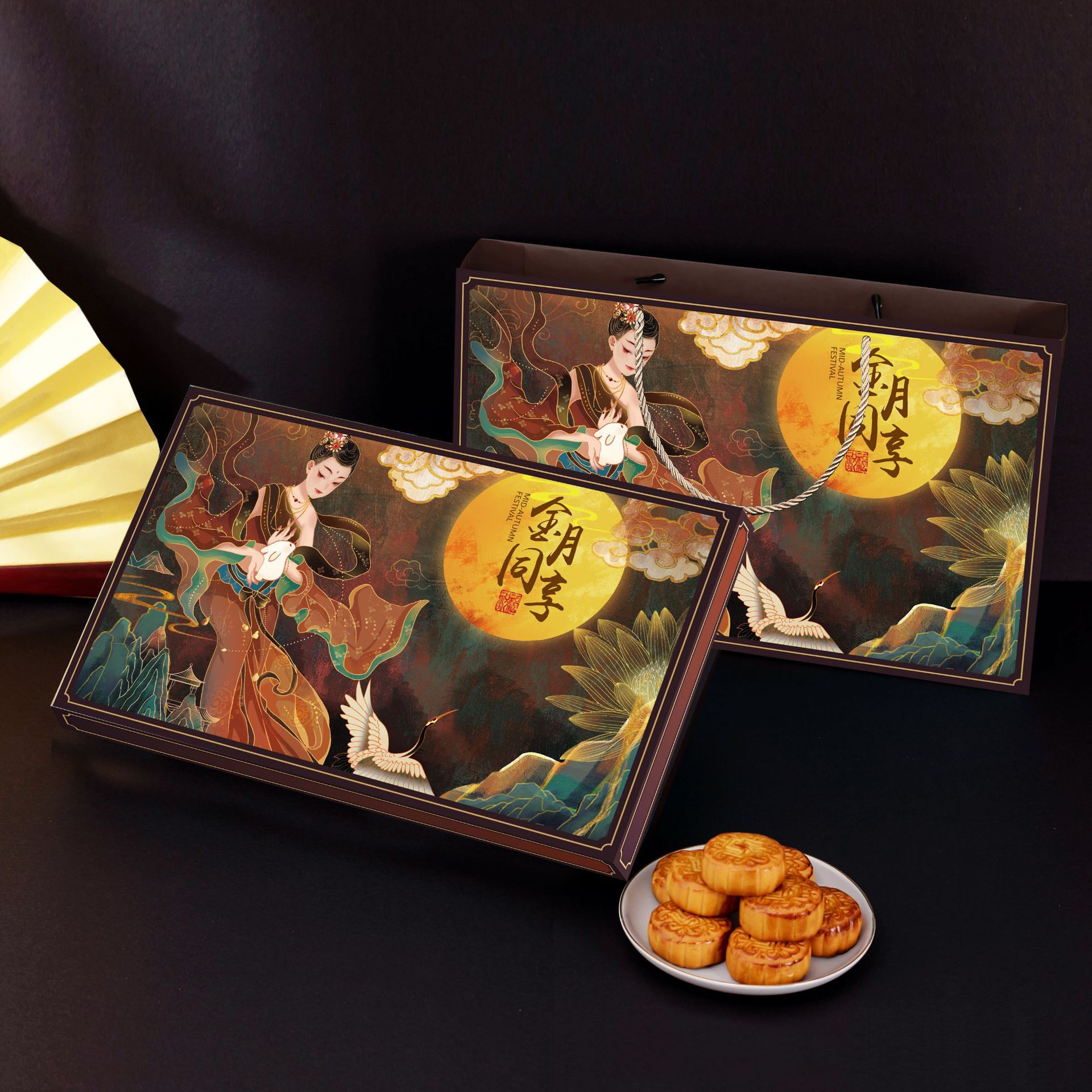 创意中秋月饼礼盒68粒开窗月饼包装盒工厂酒店制定logo月饼盒现货