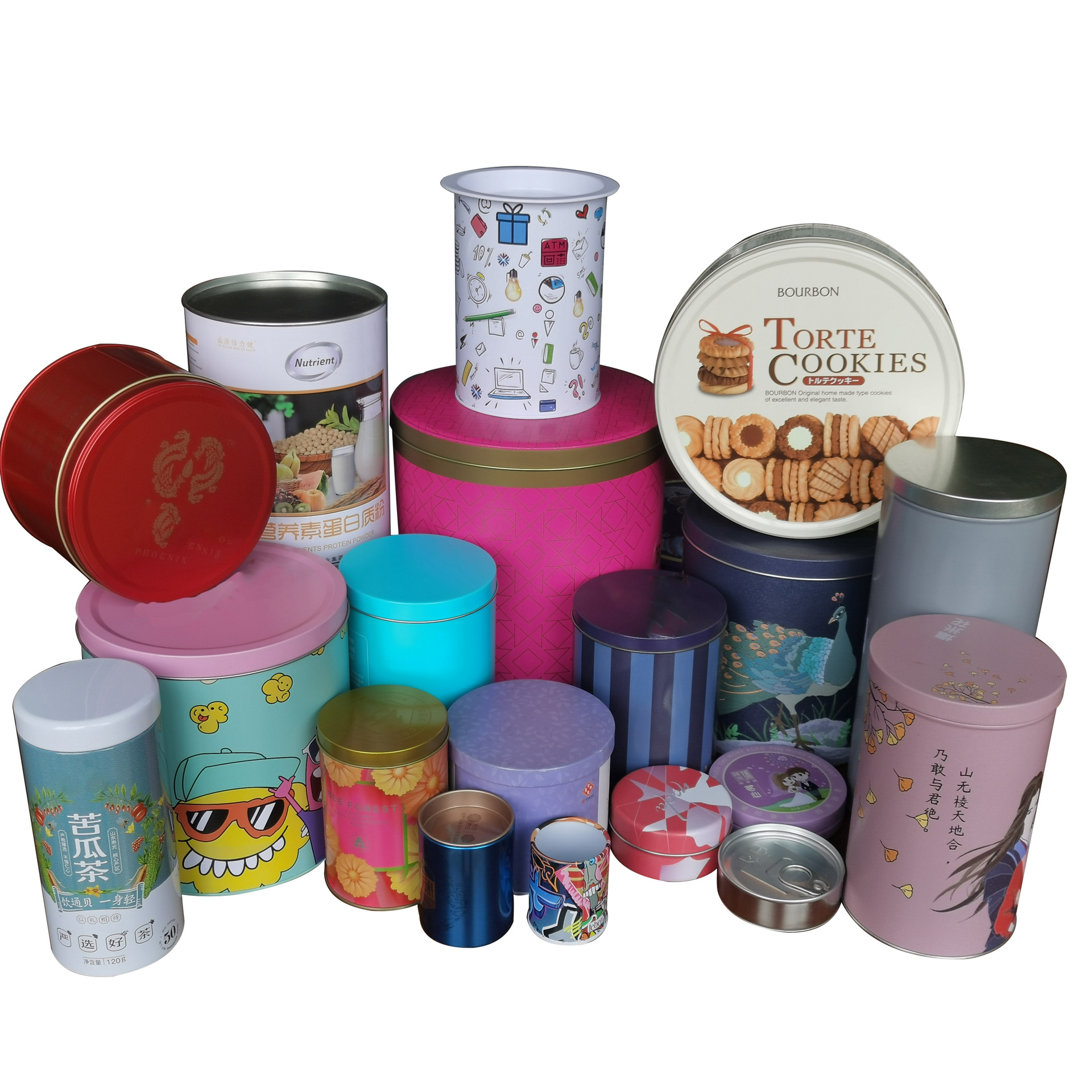 食品铁盒铁罐包装 马口铁盒 石斛小圆罐大圆罐手提式爆米花铁桶纯