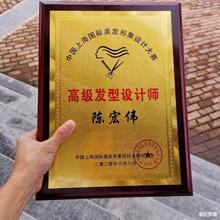 奖牌  发型设计师奖牌证书 牌匾 美发师奖牌 发型师证书