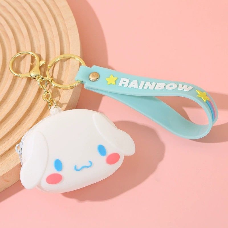 Summer Sanrio Coin Purse Keychain Student Cartoon Animal Silicone Earphone Bag Lovely Bag Pendant