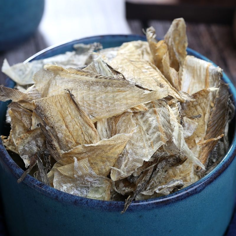 500g足干渔民自晒柴鱼皮淡晒无盐明太鱼皮北海鳕鱼皮海鲜干货
