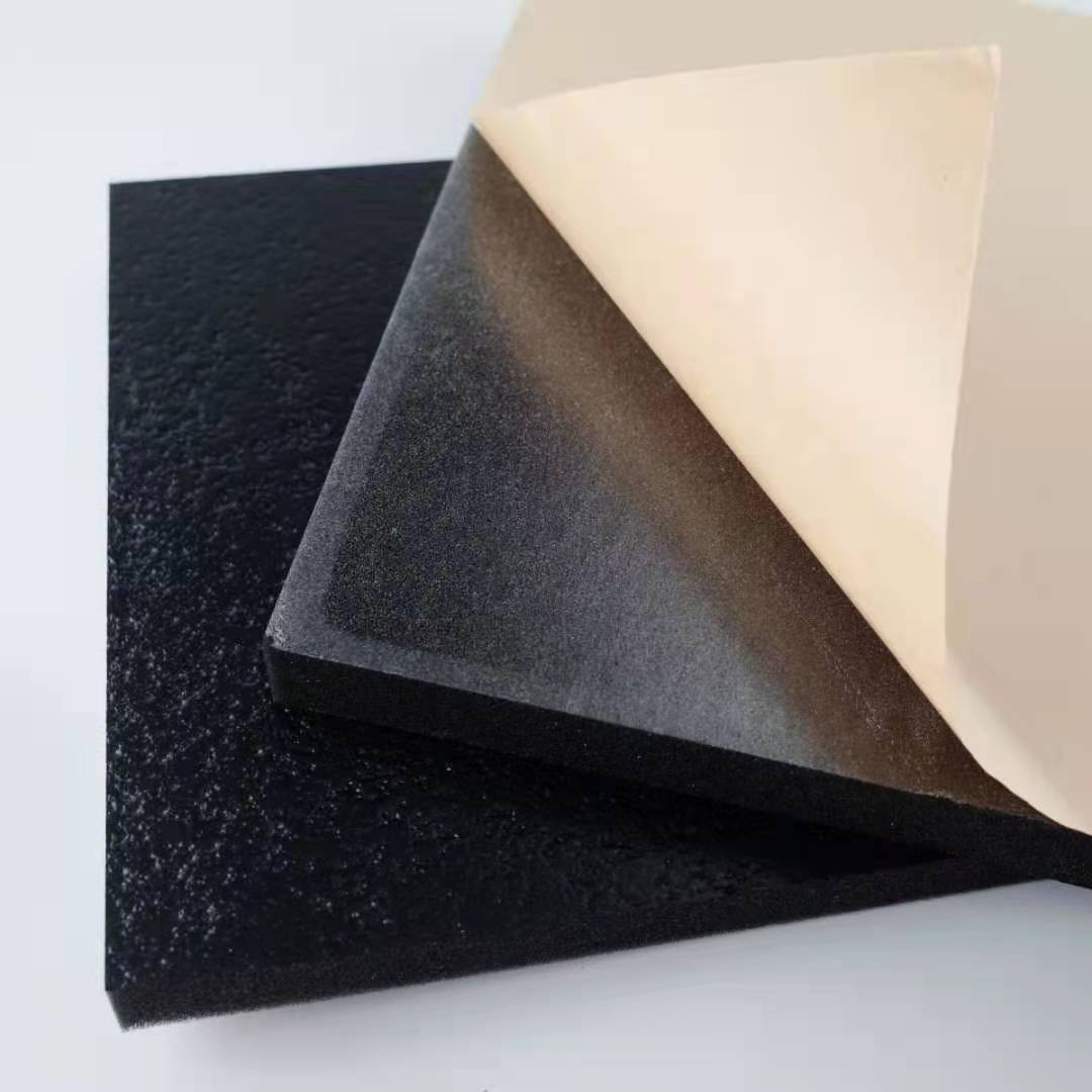 厂家供应pu覆膜隔音吸音棉海绵覆黑膜结皮海绵机械铝箔自粘保温棉