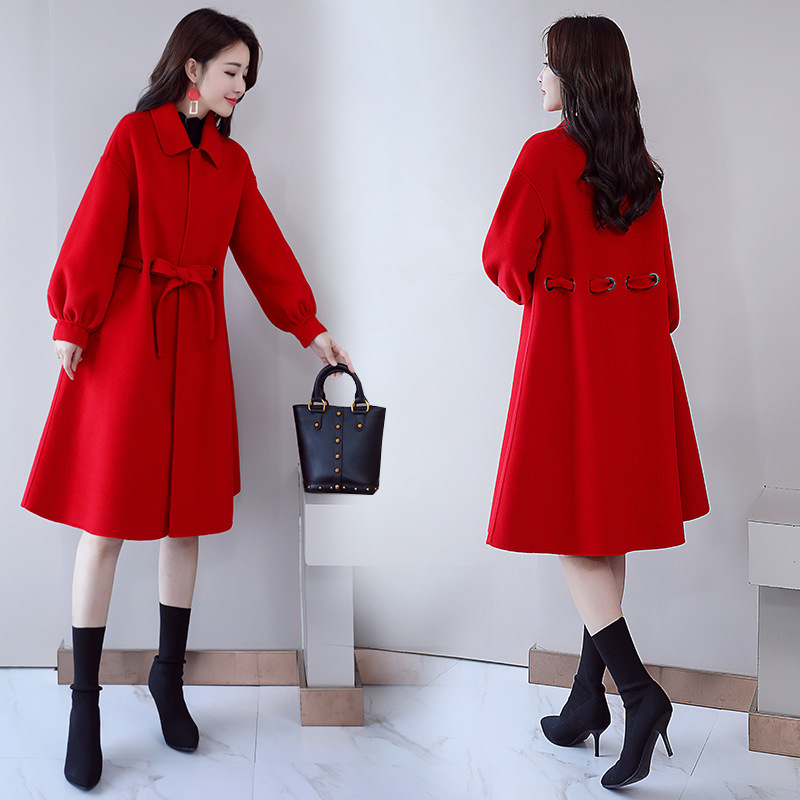 敬酒服新娘孕妇秋冬季结婚礼服订婚回门衣服遮肚子显瘦毛呢外套女