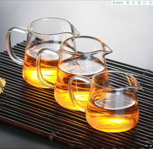 创意带把玻璃茶海加厚透明大直身公道杯耐热功夫茶具分茶器