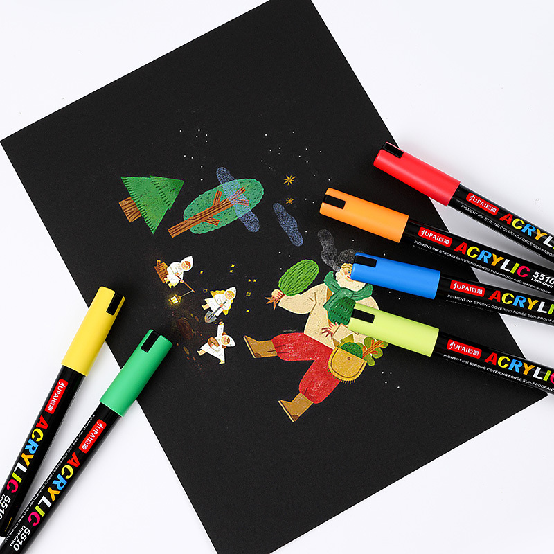 巨派丙烯记号笔 水性彩色绘画油漆笔60色陶瓷涂鸦水粉颜料马克笔