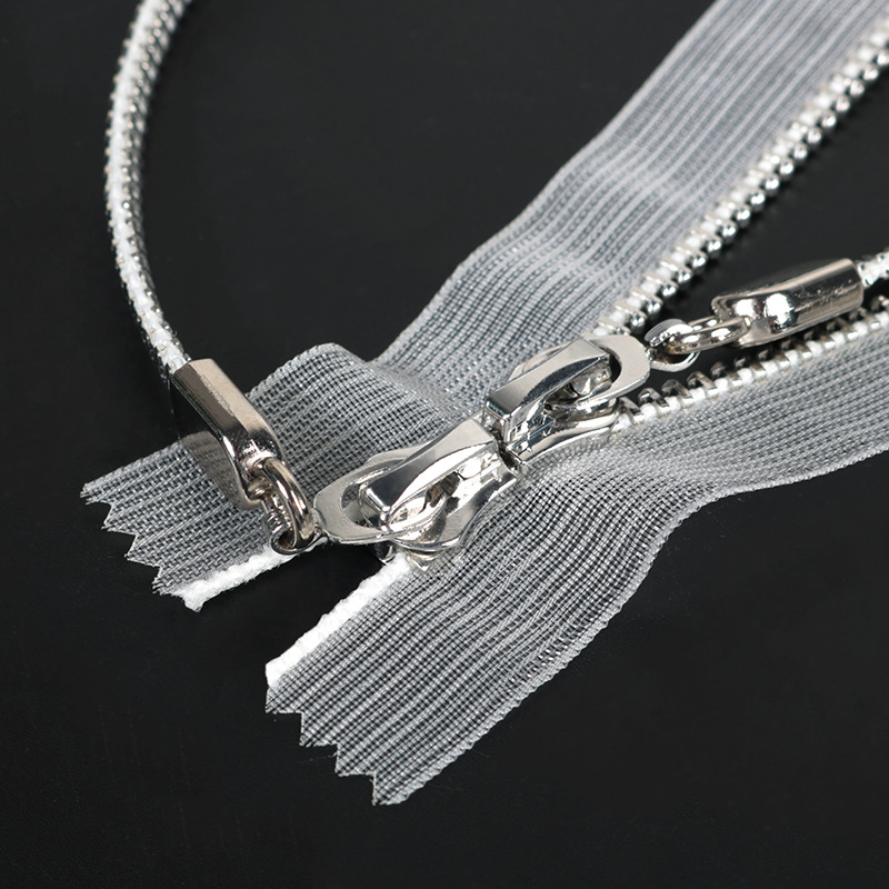 5#双头闭尾金属拉链白金装饰拉锁服装衣服裤子箱包两个拉头拉链条