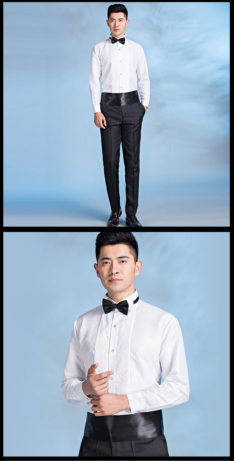大合唱团演出服装男士寸衫西裤套装指挥服主持人衬衫男士演出礼服