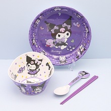 餐具套装卡通可爱吃饭库洛米学生吃饭碗勺筷儿童吃饭碗造型碗