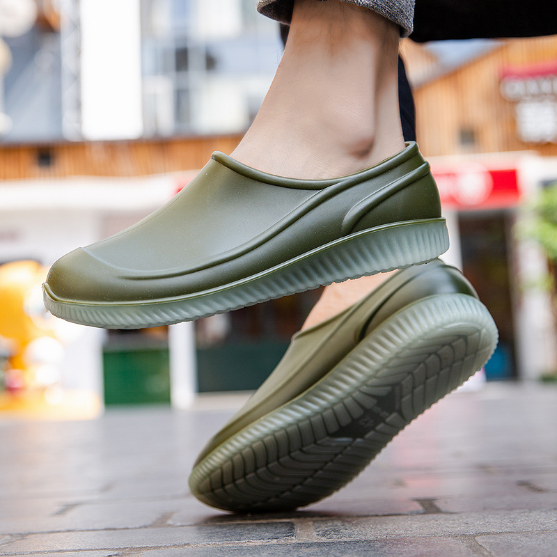 夏季低帮雨鞋男款新款外穿防滑耐磨浅口雨靴厨房工作胶鞋防水鞋男