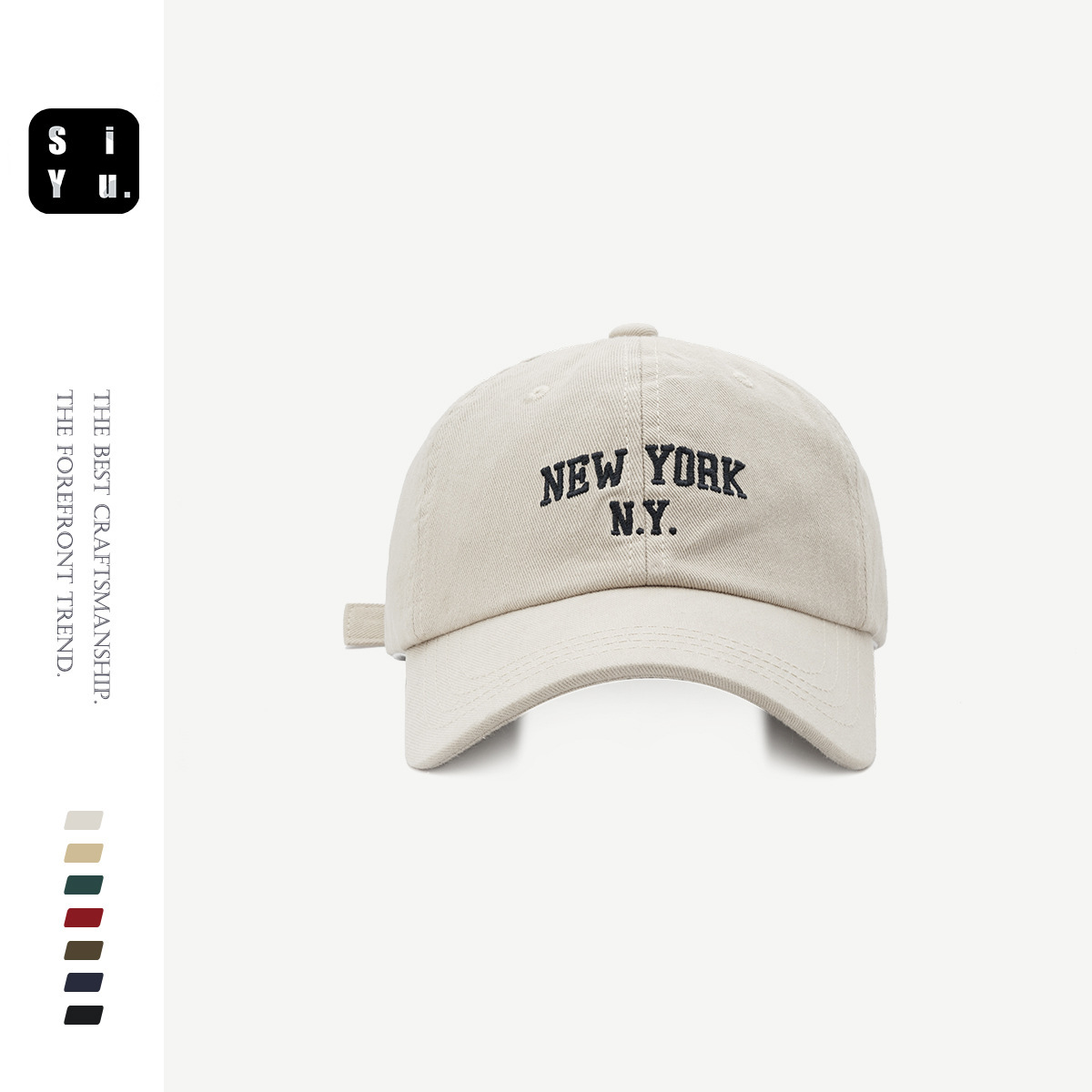 High Version Korean Fashion Brand NY Embroidery Soft Top Baseball Cap Internet Influencer Street Snap Face-Looking Small Peaked Cap Female Four Seasons Korean Style