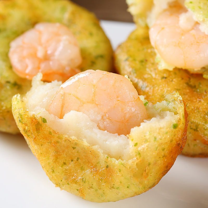 虾饼海苔鱼香油炸半成品速冻冷冻虾仁鲜虾饼日式鳕鱼虾仁饼250g