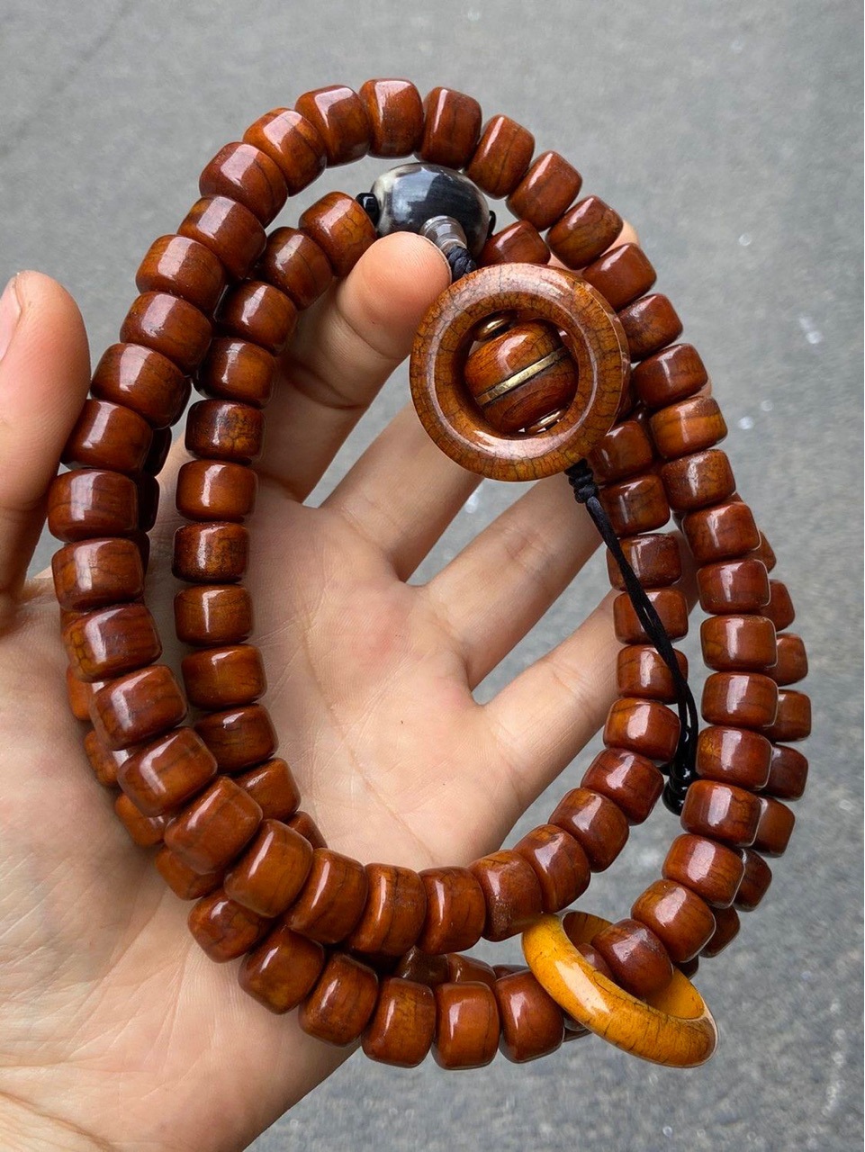 真品纯天然西藏牦牛骨项链脖挂高档藏式骨头佛珠男女古玩文玩饰品