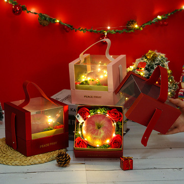 圣诞节苹果盒子平安夜礼品盒新款包装礼盒平安果苹果盒