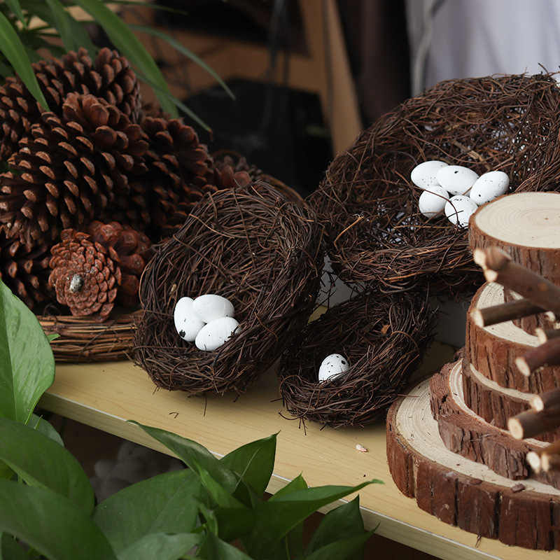 植物角自然角草编鸟巢鸟窝件幼儿园环境布置材料装饰环创吊饰挂饰