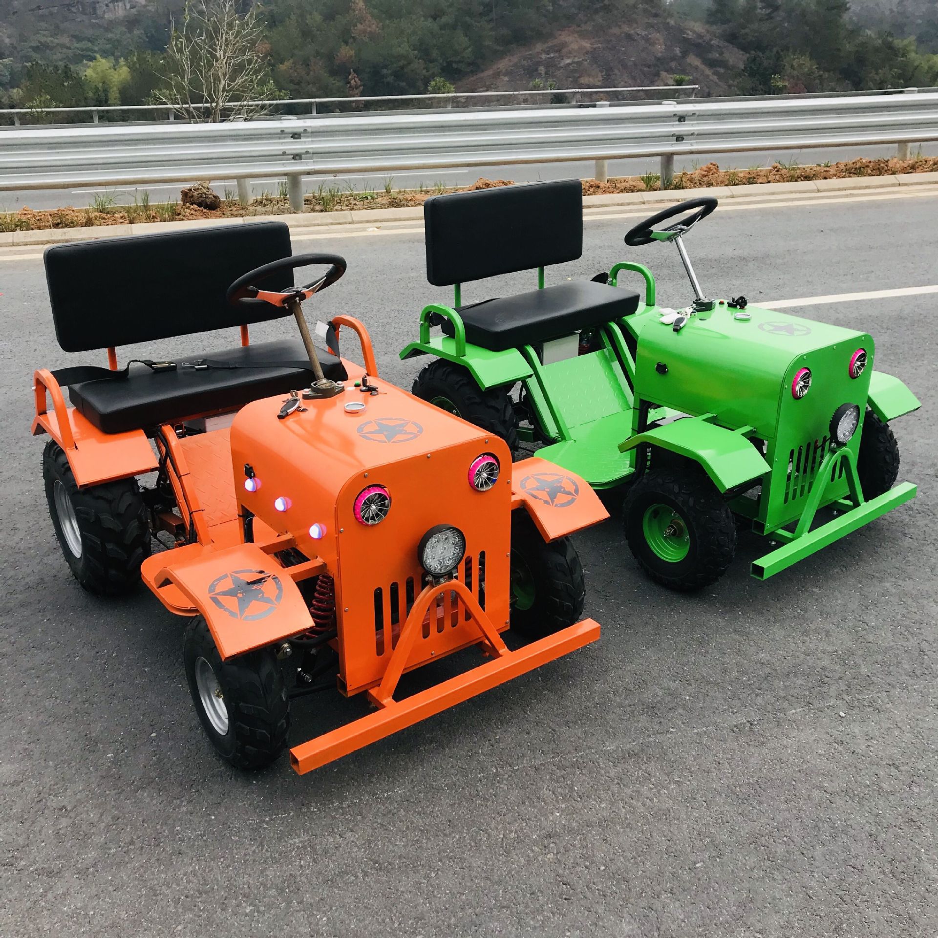 四轮电动拖拉机广场出租景区公园儿童电动沙滩车卡丁车亲子电瓶车