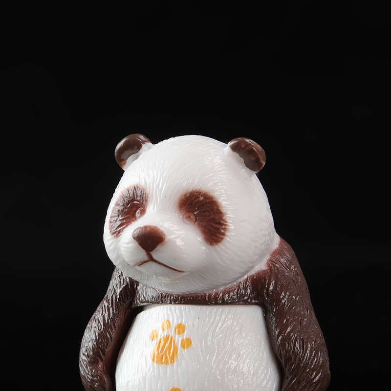 4款大熊猫手办 卡通动物玩具扭蛋公仔微景观摆件